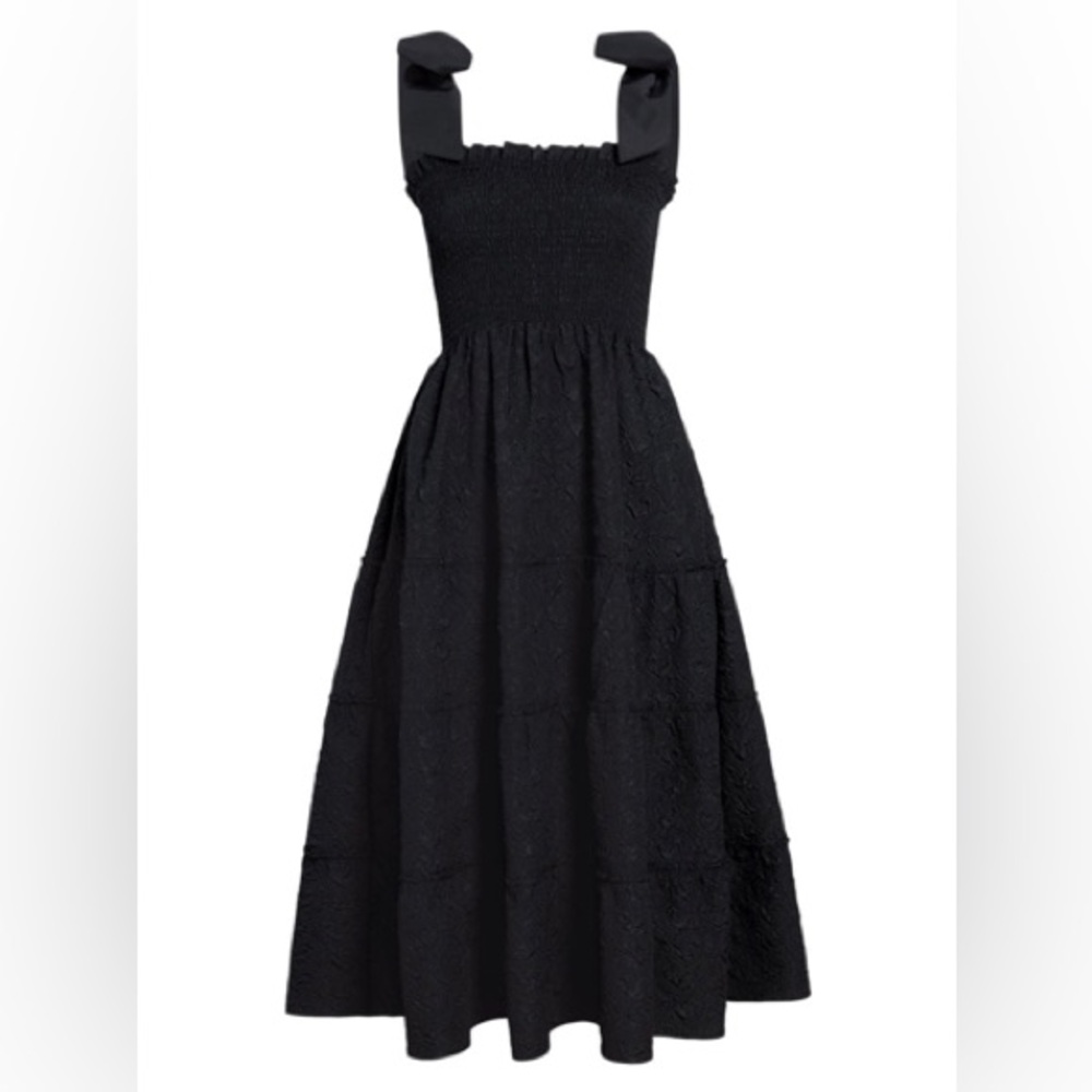 RIBBON ELLIE NAP DRESS IN BLACK PUFFY JACQUARD NWT Small